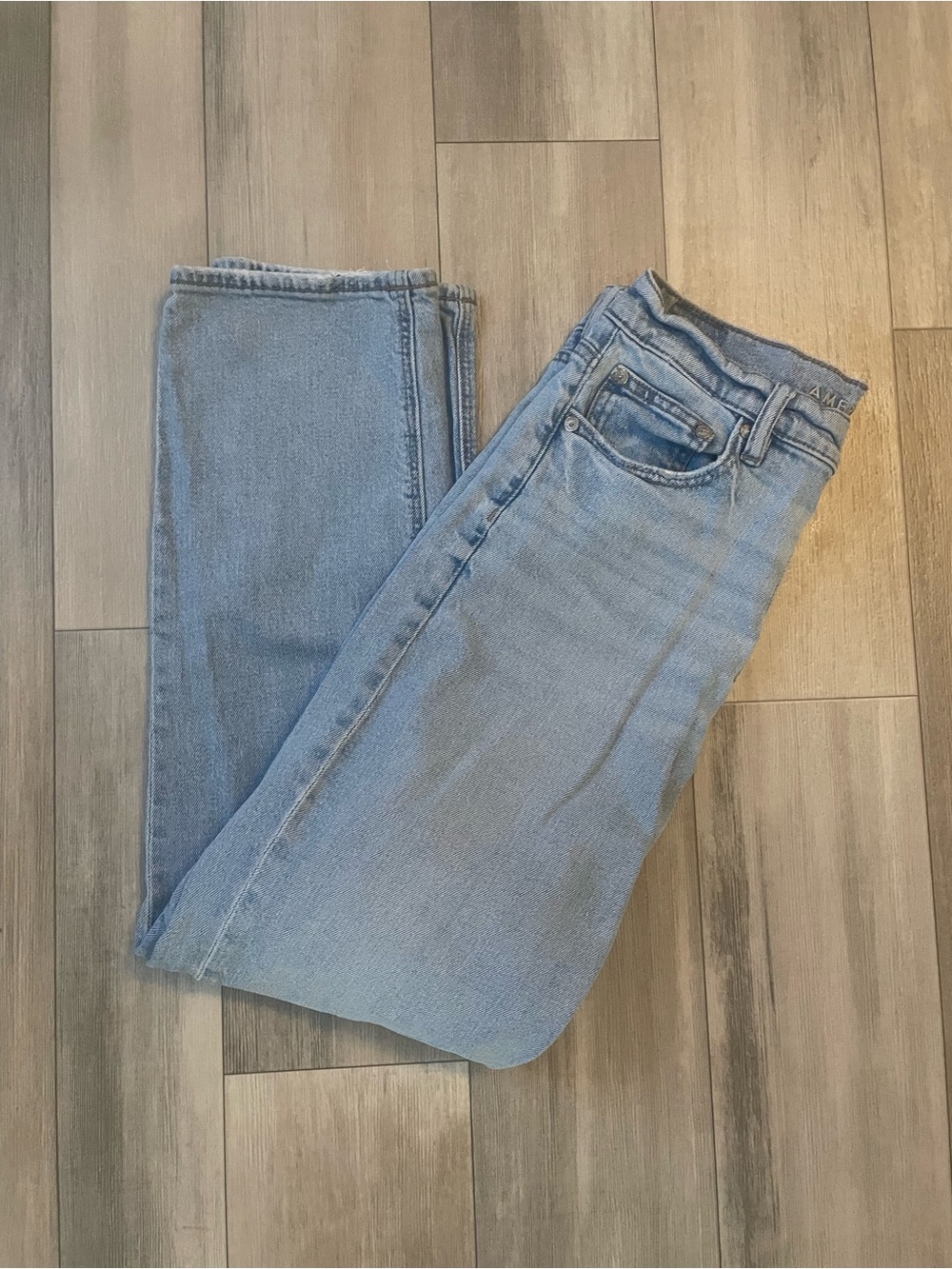 American Eagle Outfitters Light Blue Straight Leg Jeans